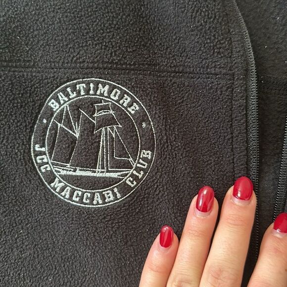 Black fleece zip up- Baltimore JCC Macabbi club - Picture 2 of 3